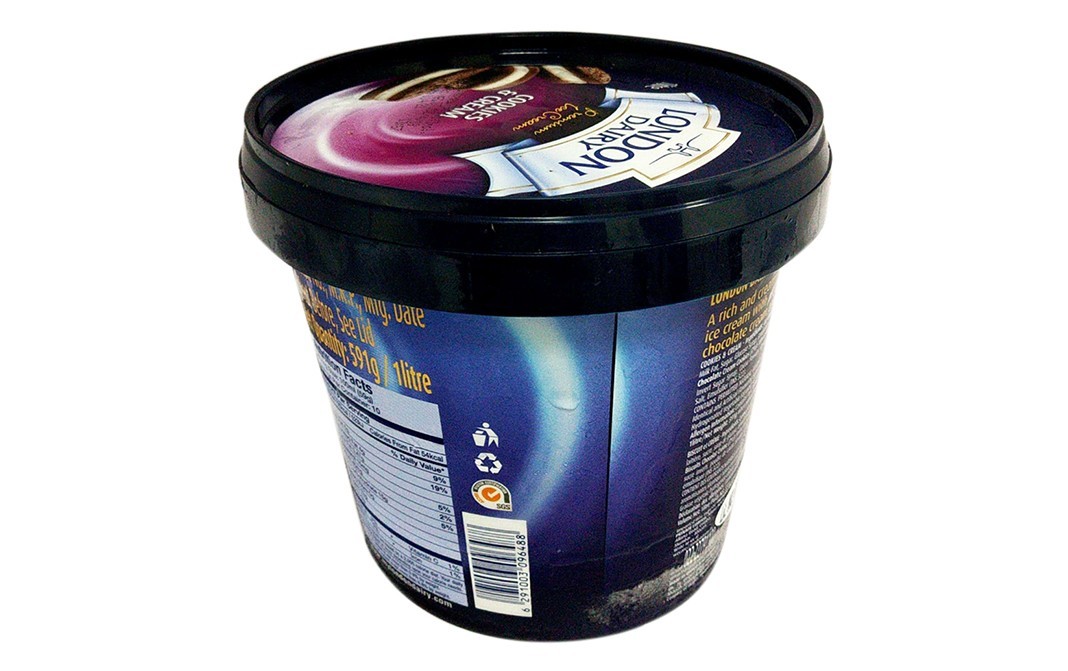 London Dairy Premium Ice Cream Cookies & Cream    Plastic Jar  1 kilogram
